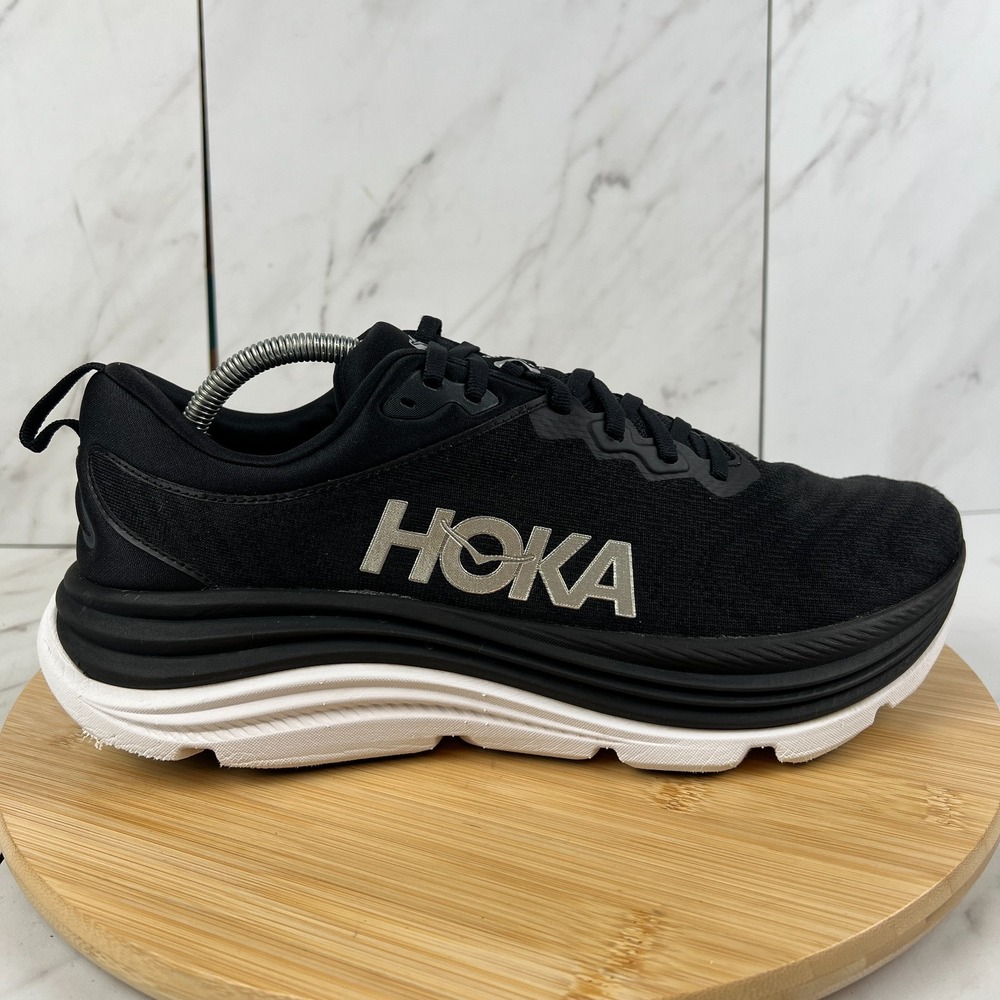 Hoka One Gaviota 5 Mens Size 11 D Black White Running Walk Shoes 1127929 BWHT